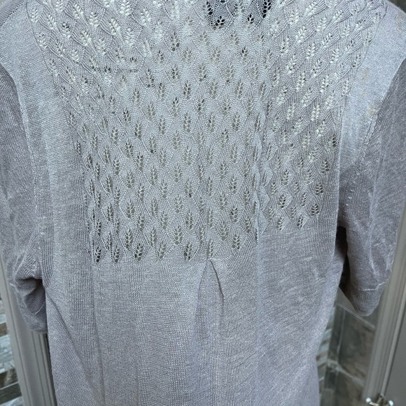 CYNTHIA ROWLEY - Linen blend open cardigan Sz M - Picture 8 of 10